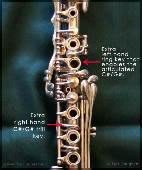 Alternate right hand trill key on the Silva-Bet clarinet.
