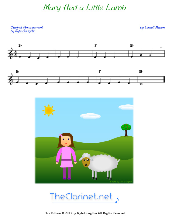 Mary Had a Little Lamb, for clarinet
