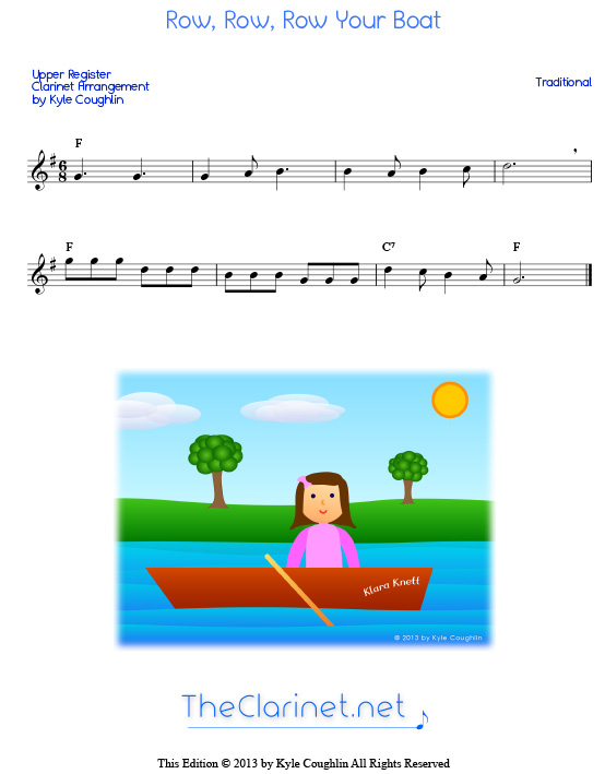 clarinet row boat sheet register pdf upper printable lower