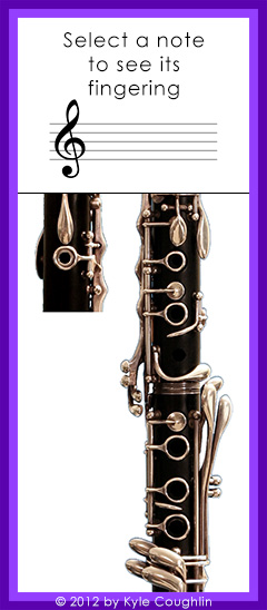 Blank clarinet fingering chart image