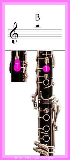 Clarinet fingering for upper register high B